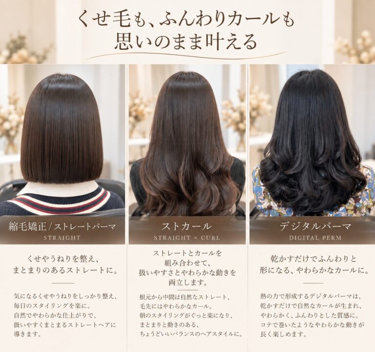 【銀座美容室 やさしいデジタルパーマ・ストカール・縮毛矯正】
